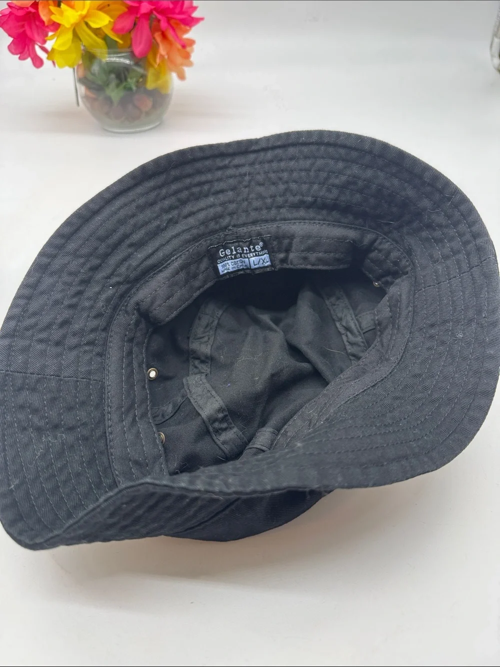 Galante Plain Black Accent Bucket Hat